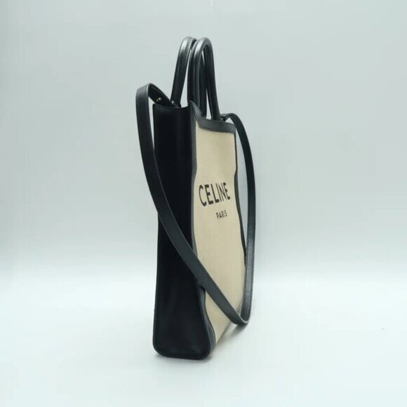 Celine Cabas Brown Canvas Satchel 982-061925 - Picture 4 of 12